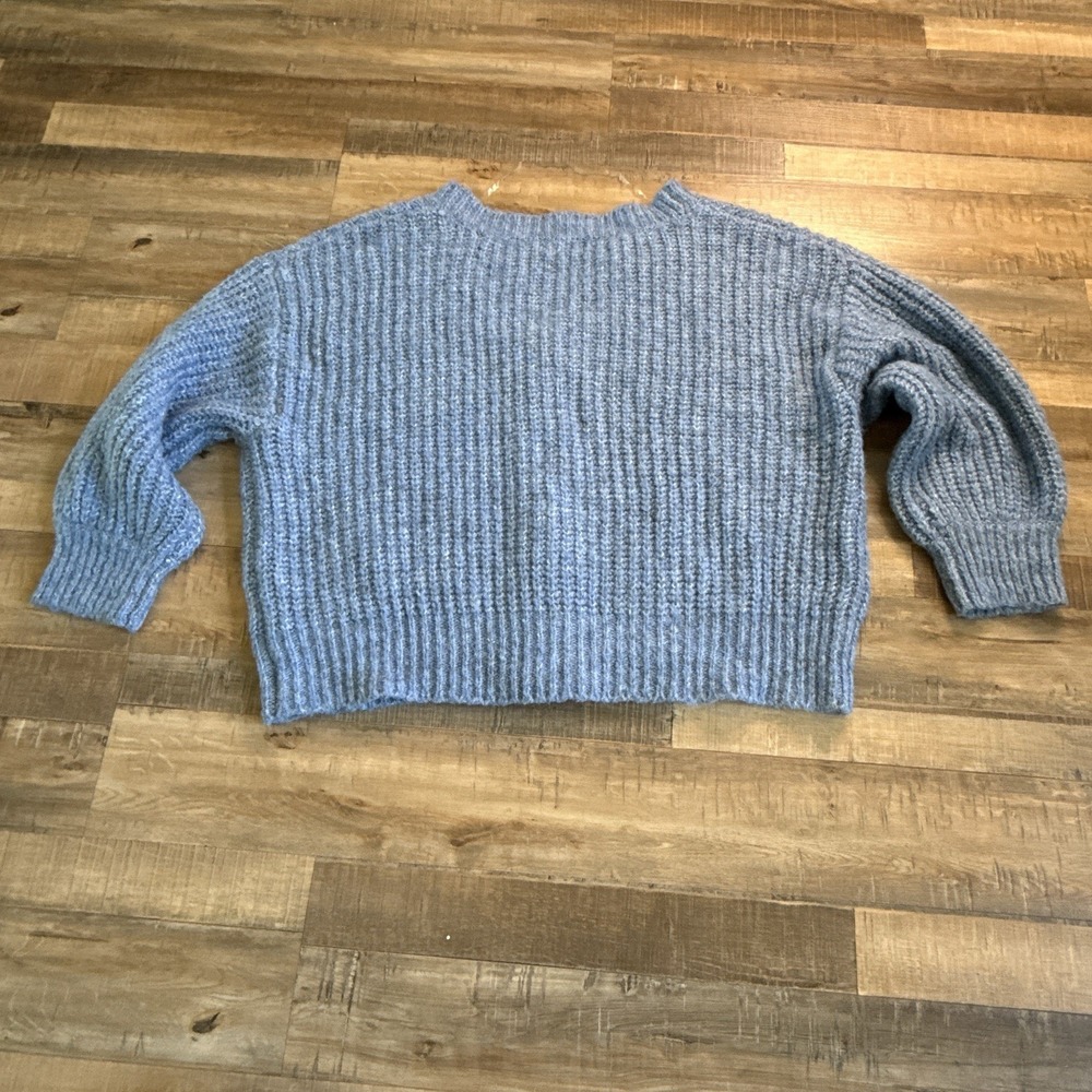 Ava & Viv blue chunky knit v-neck button sweater sz 4X Fisherman Cottage - Picture 9 of 9